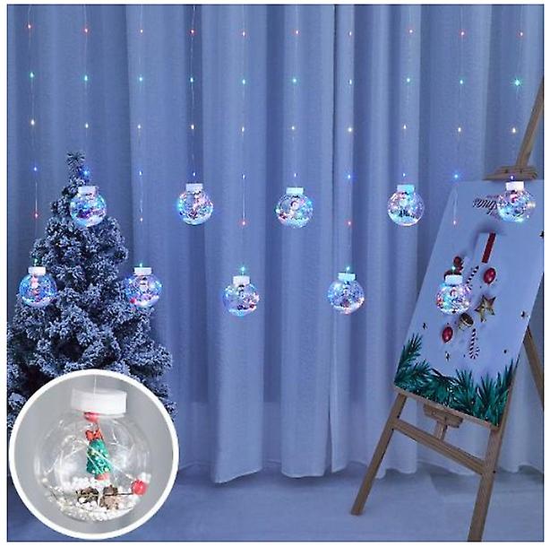 Christmas Tree 10 Wishball LED Curtain Lights with Remote Control