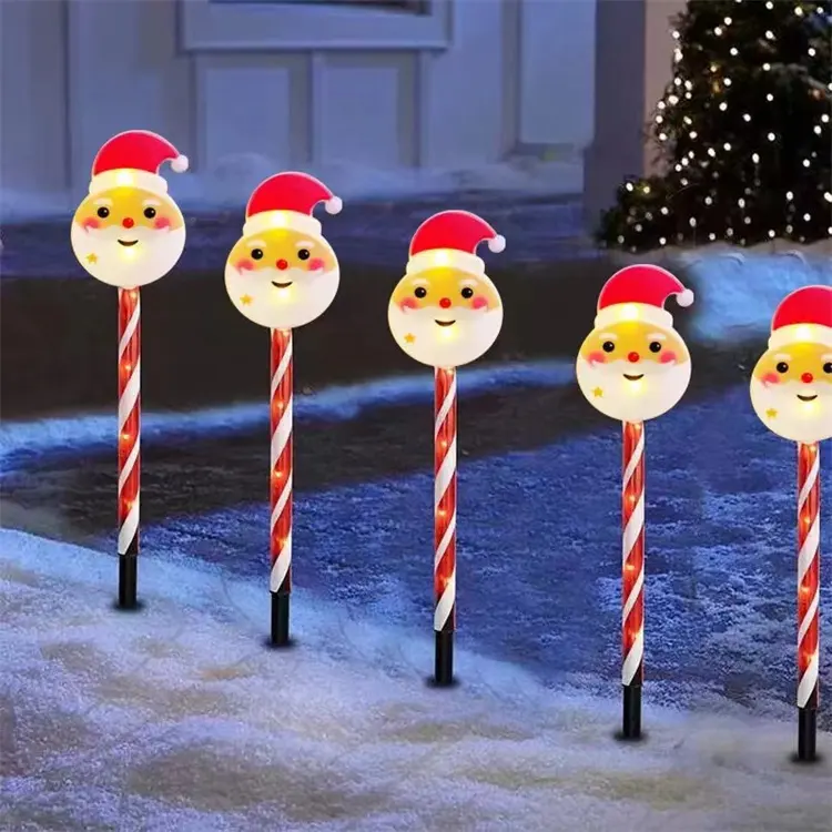 Solar Christmas Santa Garden Lights (Set of 5)