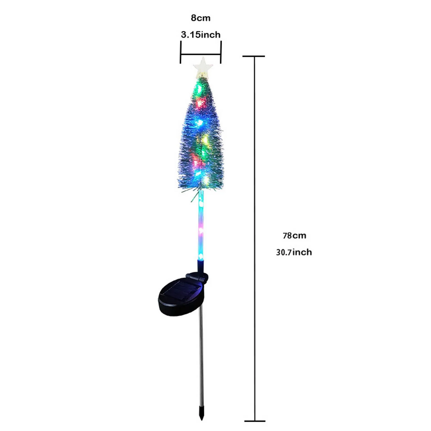 Solar Small Christmas Palm Tree Lights (Colour)