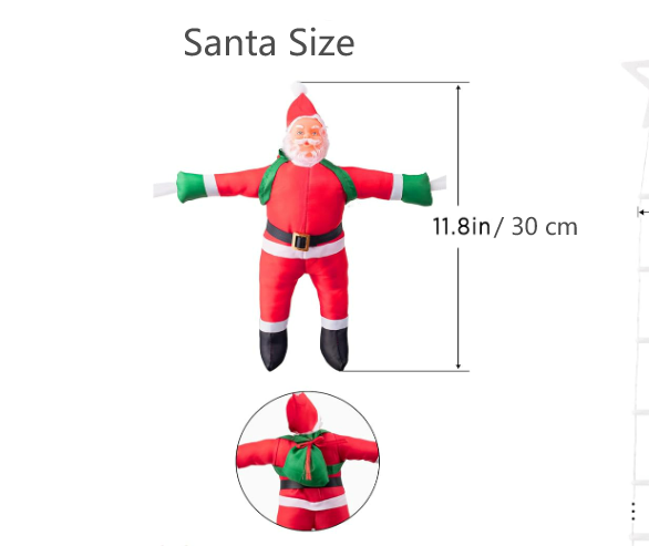 Christmas Climbing Santa On Star Ladder LED Lights (Solar/Plug) (Warm White)