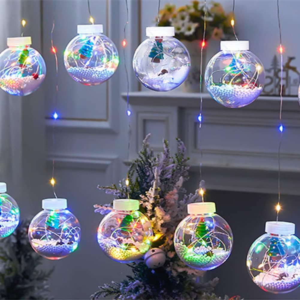 Christmas Tree 10 Wishball LED Curtain Lights with Remote Control