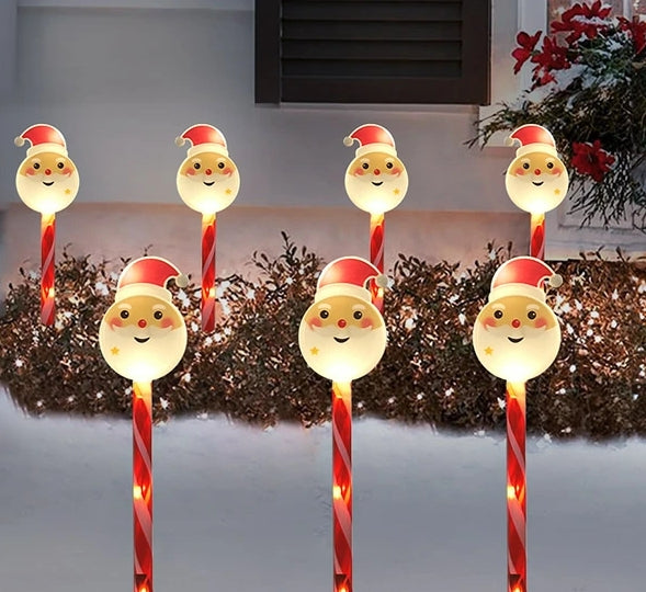 Solar Christmas Santa Garden Lights (Set of 5)