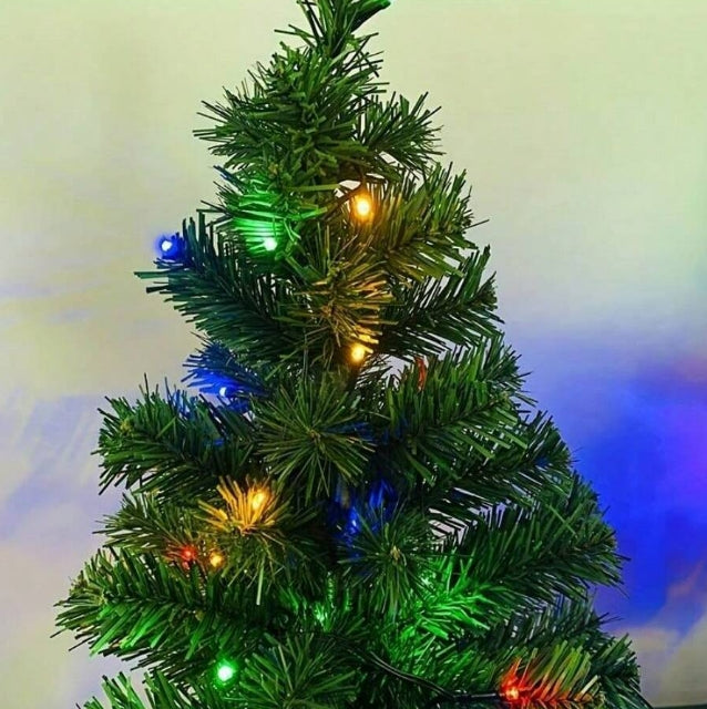 Solar-Powered Artificial Christmas Tree Lights (Colour)