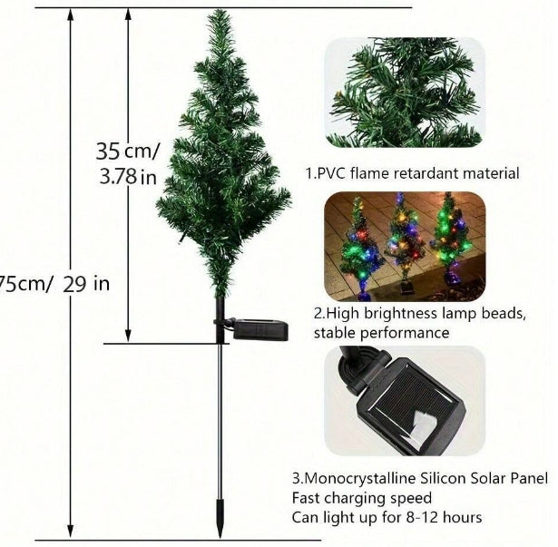 Solar-Powered Artificial Christmas Tree Lights (Colour)