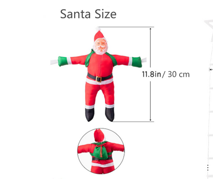 Christmas Climbing Santa On Star Ladder LED Lights (Solar/Plug) (Warm White)