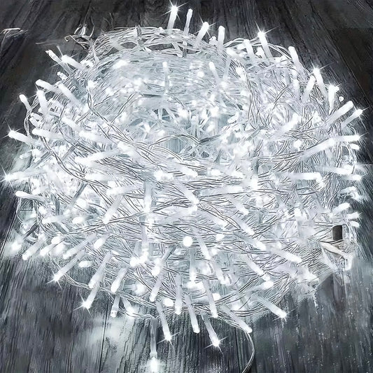 50M 400LED Fairy String Lights for Outdoor and Indoor Use with Clear PVC Cable 24V (Plug-In) (White)