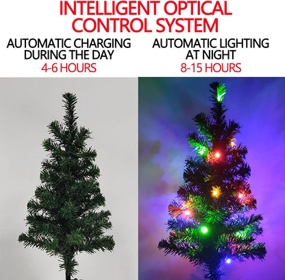 Solar-Powered Artificial Christmas Tree Lights (Colour)