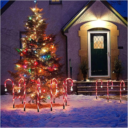 Solar Christmas Candy Cane Lights (Set of 5)