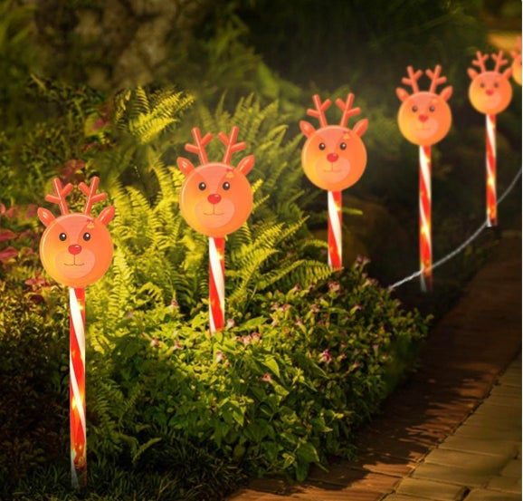 Solar Christmas Reindeer Garden Lights (Set of 5)