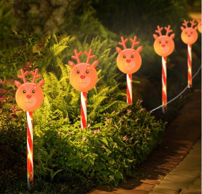 Solar Christmas Reindeer Garden Lights (Set of 5)