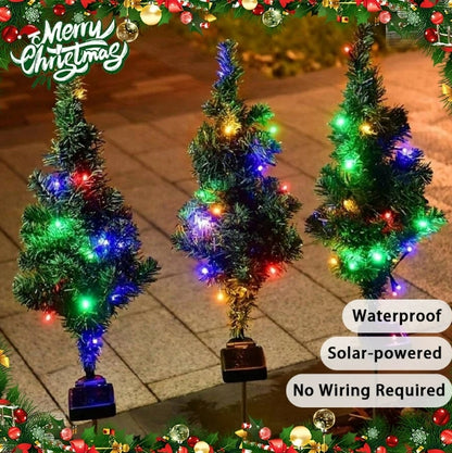 Solar-Powered Artificial Christmas Tree Lights (Colour)