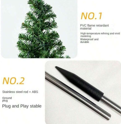Solar-Powered Artificial Christmas Tree Lights (Colour)