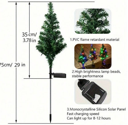 Solar-Powered Artificial Christmas Tree Lights (Colour)