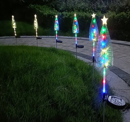 Solar Small Christmas Palm Tree Lights (Colour)