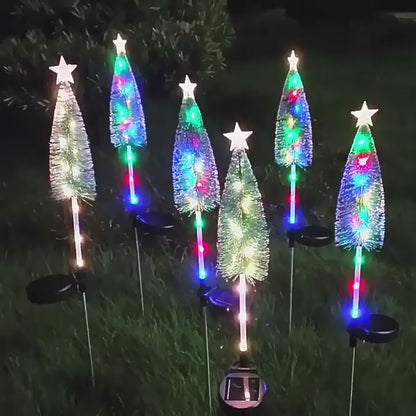 Solar Small Christmas Palm Tree Lights (Colour)